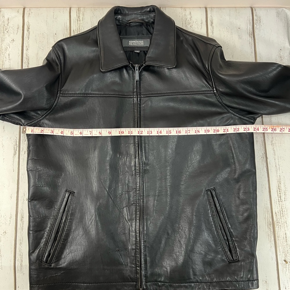 Kenneth Cole Reaction Men’s Black Leather Jacket Large - Picture 8 of 10